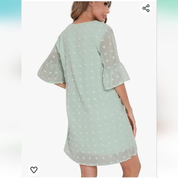 ⭐️40% Off⭐️ Mint Chiffon Polka Dot Shift Dress - Picture 11 of 14